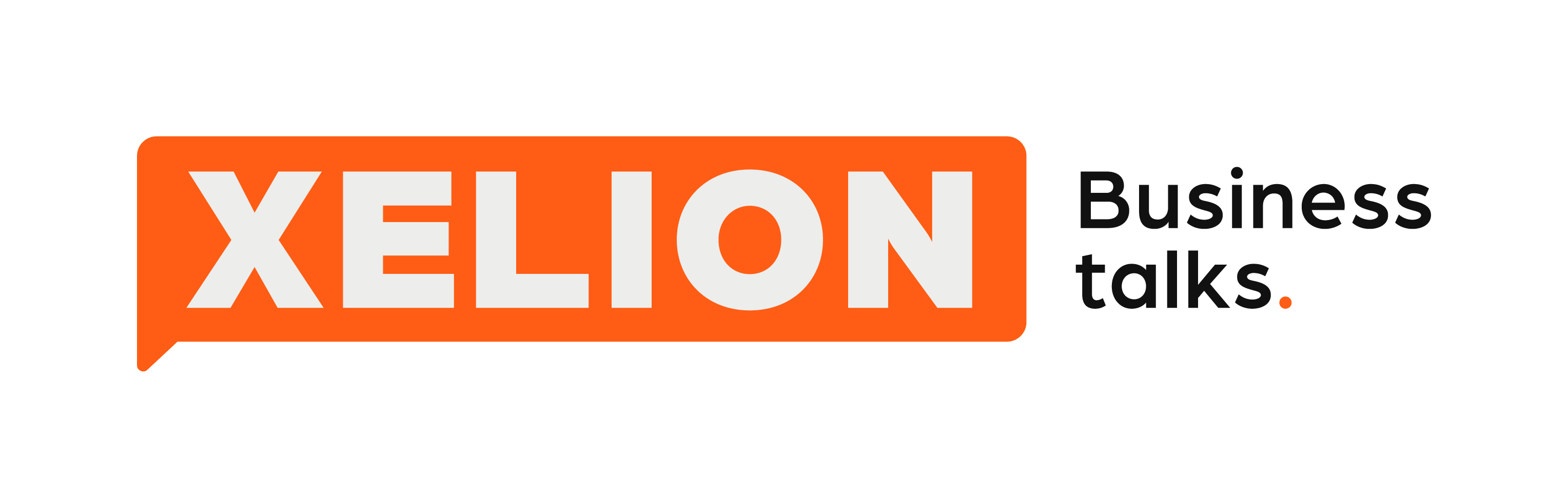 Xelion Logo Landscape Orange payoff RGB